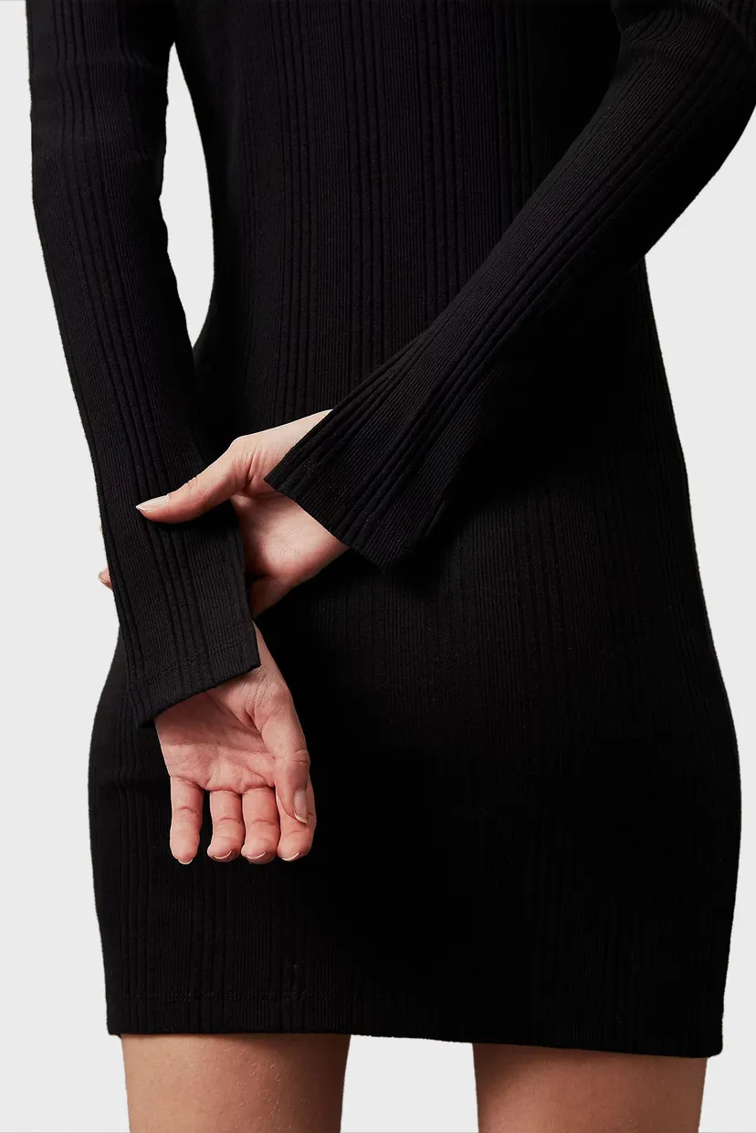 Платье VARIEGTAED RIB HALF ZIP LS DRESS 4