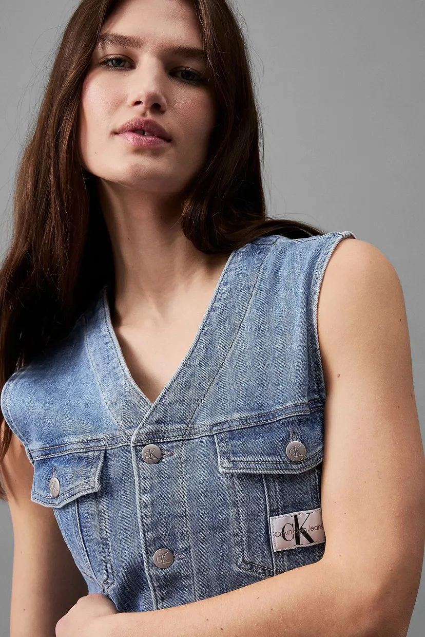 Платье SLEEVELESS DENIM DRESS 4