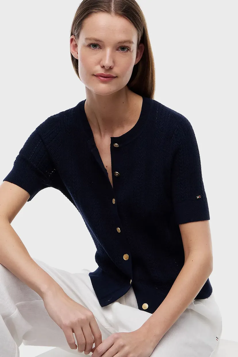 Свитер SUMMER CABLE C NK CARDI S S 4