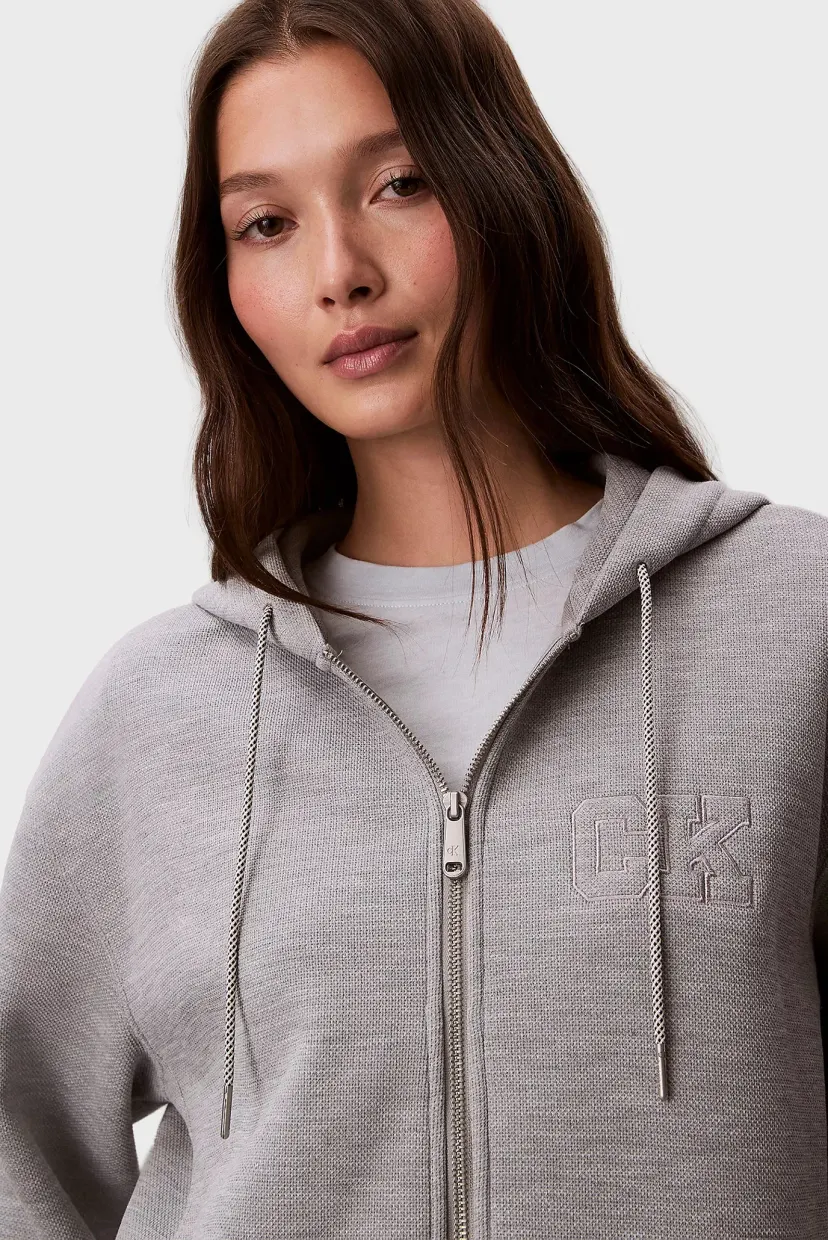 Reglan/LS RLXD INTRLCK CROP FULL ZIP SW 4
